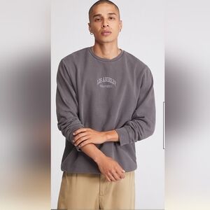 PACSUN sz Large Los Angeles California Sweatshirt Embroidery Pull On Holes Gray